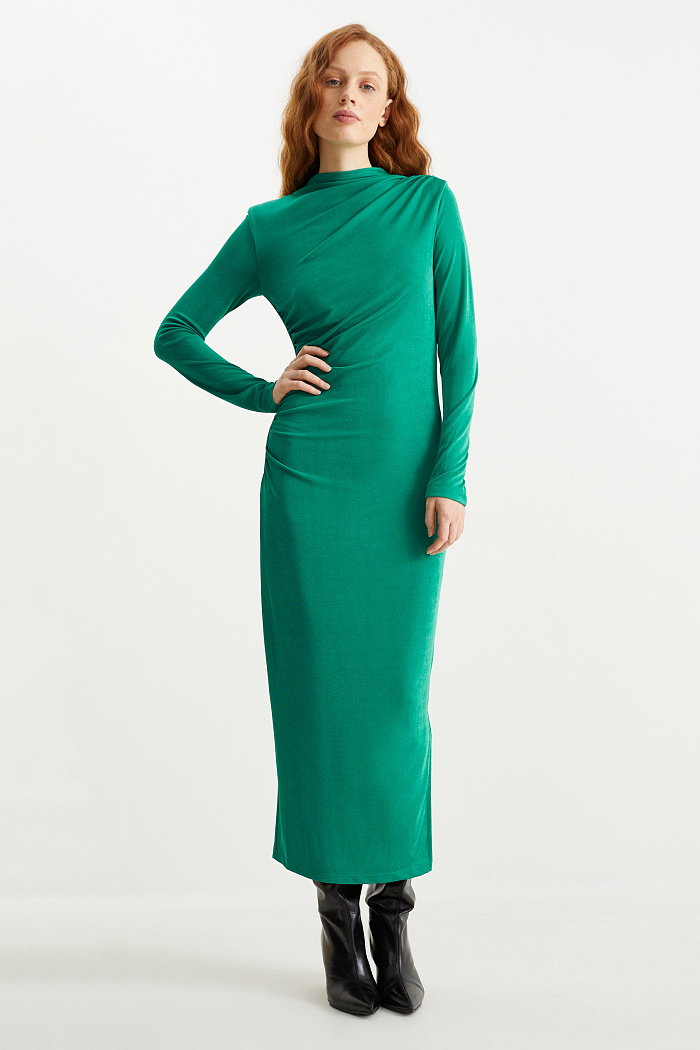 C&A Dopasowana sukienka, Zielony, Rozmiar: S