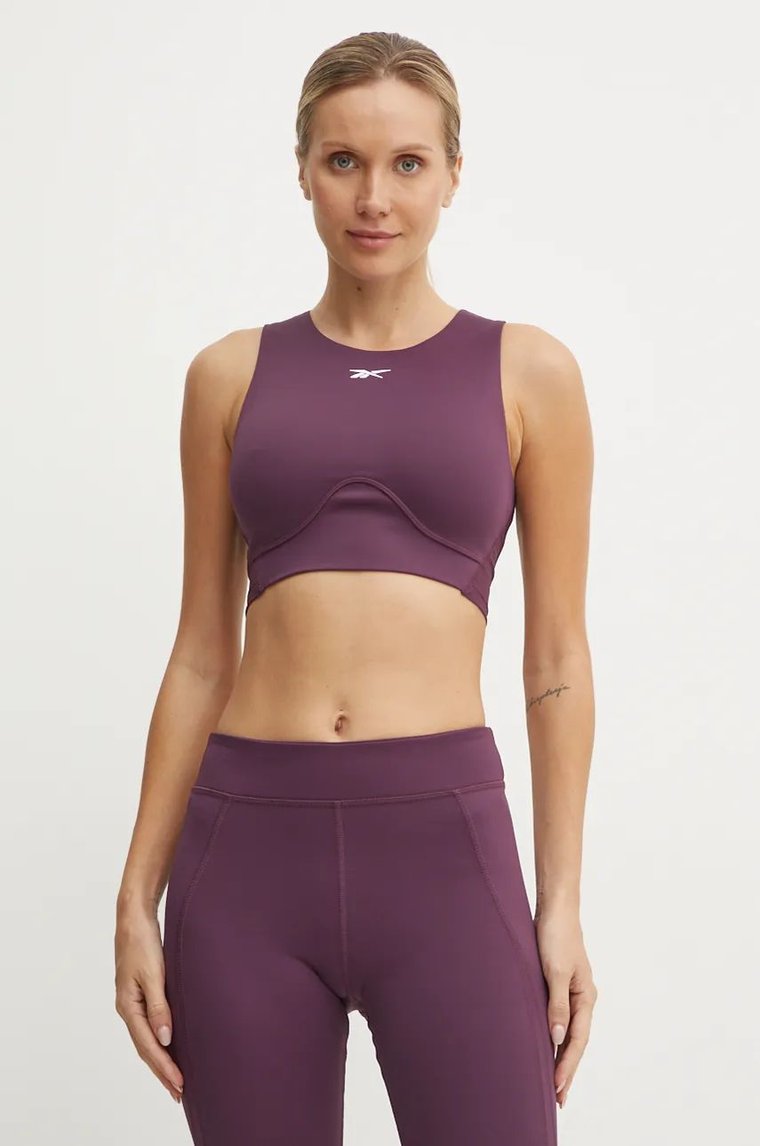 Reebok top treningowy Contour Crop kolor bordowy 100206429