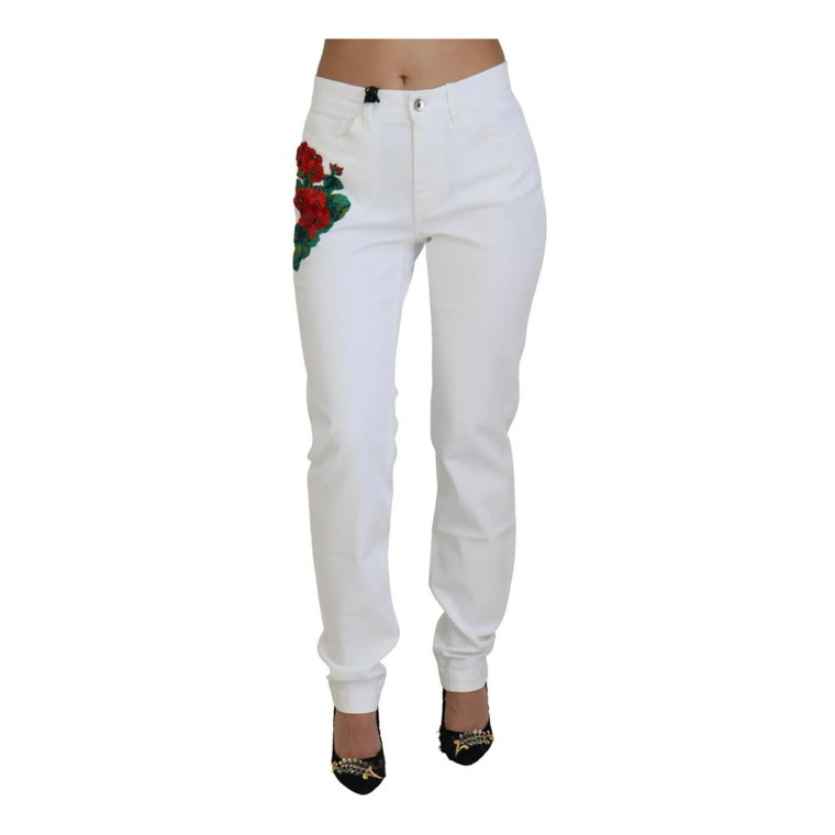 Piękne białe skinny jeansy Dolce & Gabbana