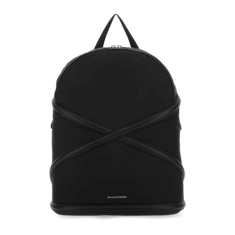 Czarny plecak z nylonu - 32x42x17 cm Alexander McQueen