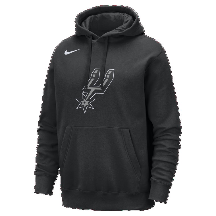 Męska bluza z kapturem NBA Nike San Antonio Spurs Club - Czerń