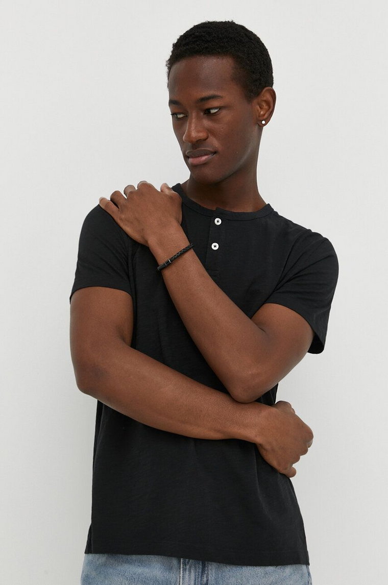 Marc O'Polo t-shirt bawełniany męski kolor czarny gładki 423217651236