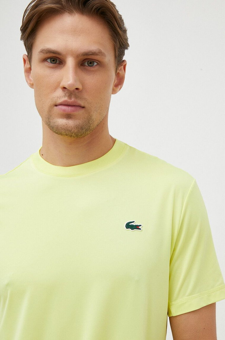 Lacoste t-shirt męski kolor zielony gładki