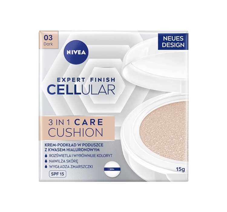 NIVEA HYALURON CELLULAR FILLER PODKŁAD W KOMPAKCIE SPF15 03 DUNKEL 15G