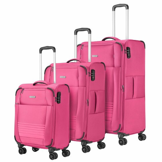 Travelite Seaside 4 Roll Suitcase Set 3 szt. pink
