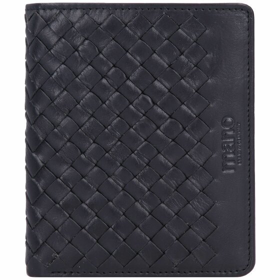 mano Don Luca Wallet Leather 10 cm schwarz