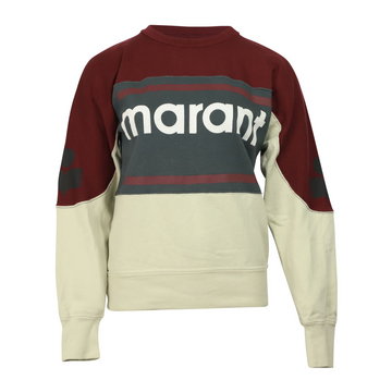 Isabel Marant Pre-owned, Gallian Flocked Fleece Sweatshirt in Cotton Czerwony, female,