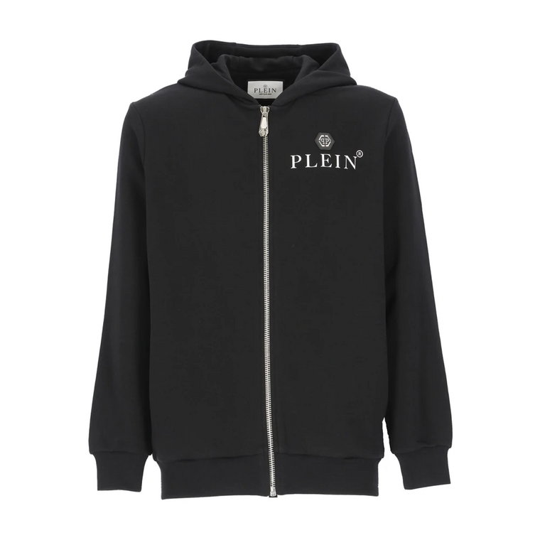 Czarny sweter z zamkiem błyskawicznym Philipp Plein