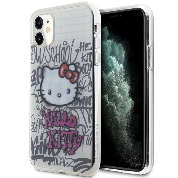 Hello Kitty HKHCN61HDGPHT iPhone 11 / Xr 6.1" biały/white hardcase IML Kitty On Bricks Graffiti