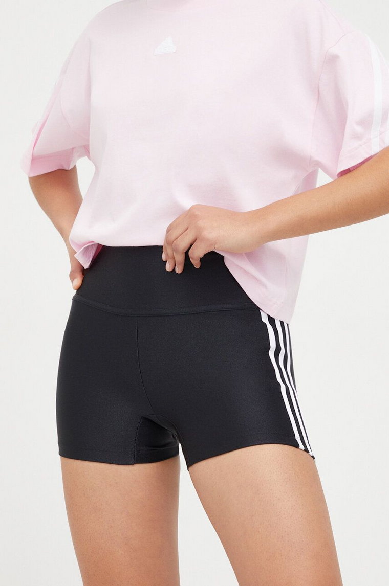 adidas Originals szorty damskie kolor czarny z aplikacją high waist  IP0724