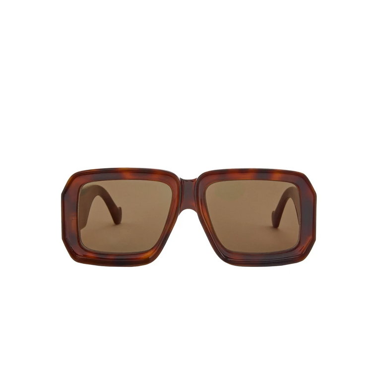 Kwadratowe okulary przeciwsłoneczne z octanu w brązowym żółwiu Loewe