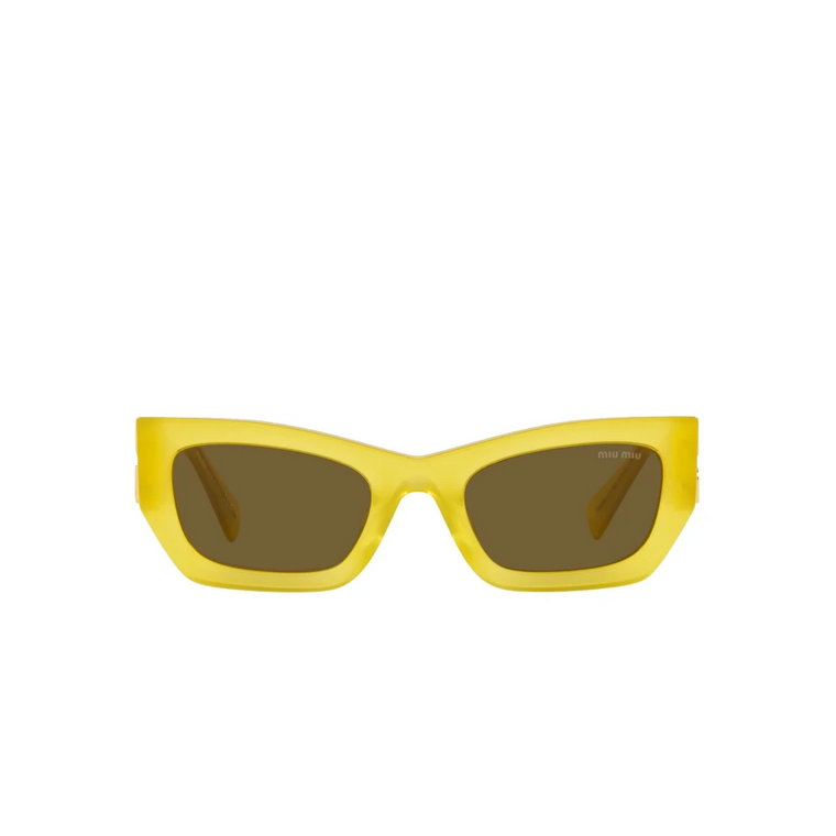 Żółte Półprzezroczyste Okulary Przeciwsłoneczne w stylu Cat-Eye Miu Miu
