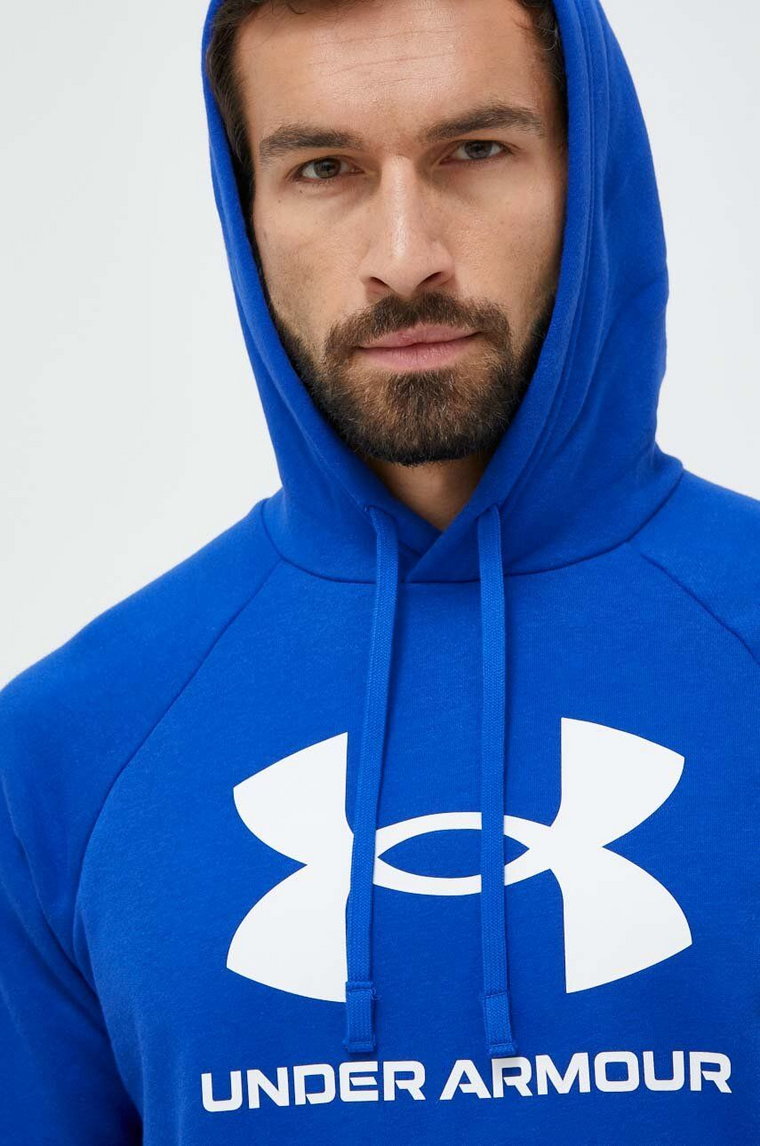 Under Armour bluza męska kolor niebieski z kapturem z nadrukiem 1379758