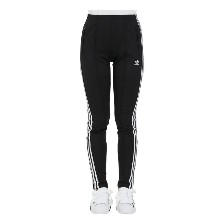 Czarne damskie spodnie sportowe z 3 paskami Adidas Originals