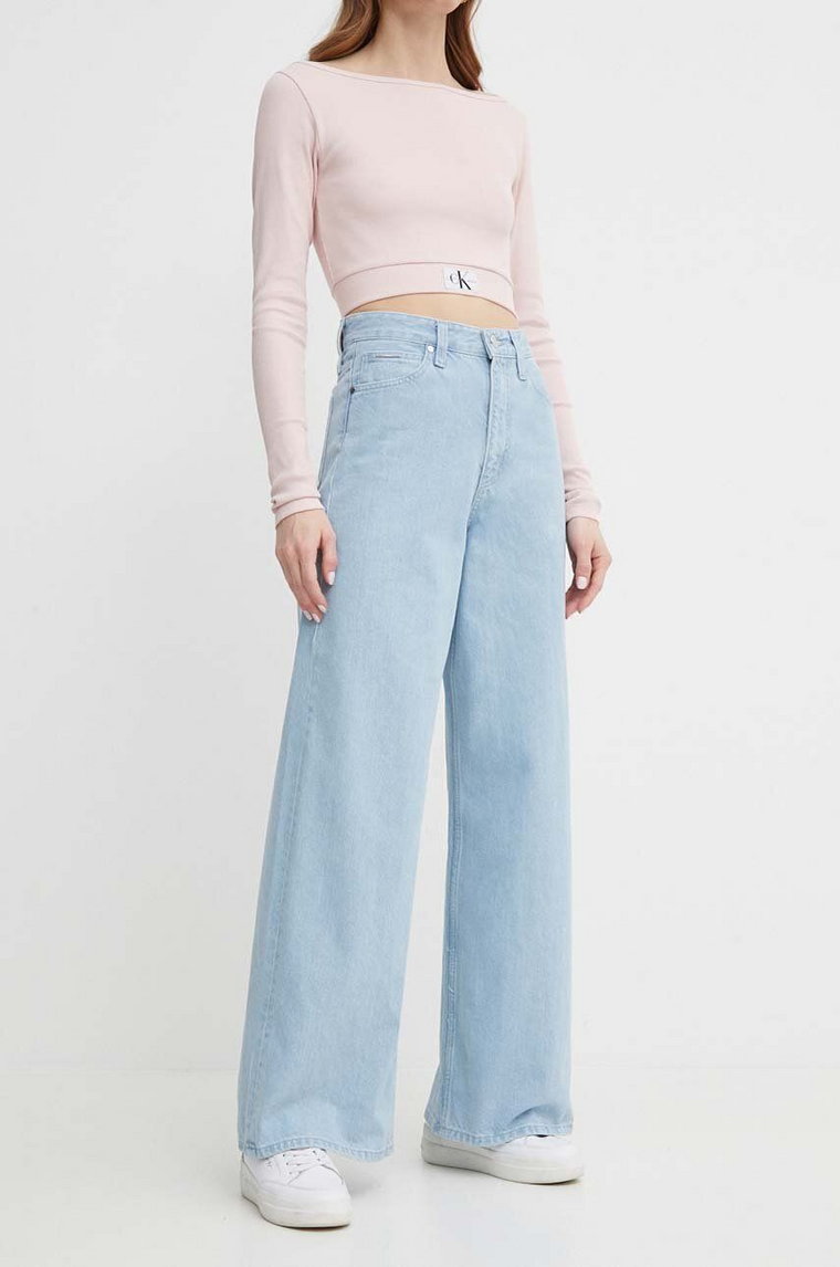 Calvin Klein jeansy damskie kolor niebieski K20K206579