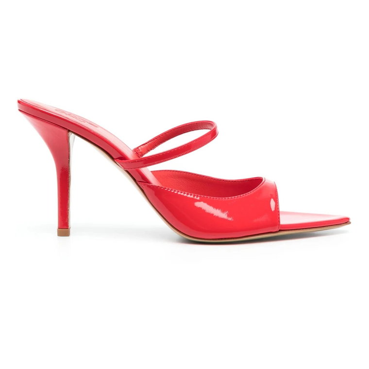 Czerwone Sandały na Obcasie z Patentem Gia Borghini