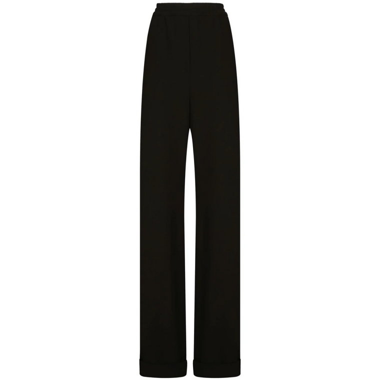 Czarne Spodnie z Elastycznym Pasem Dolce & Gabbana