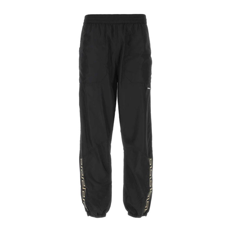 Czarne joggery poliestrowe Versace