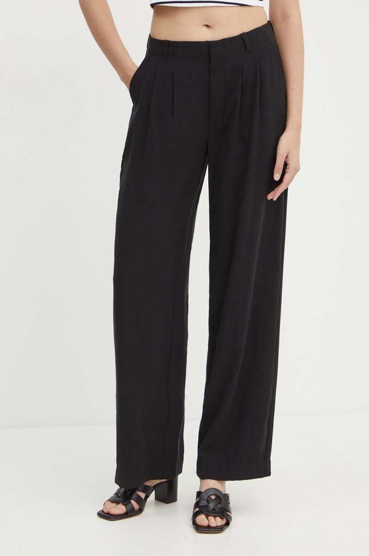 Calvin Klein Jeans spodnie damskie kolor czarny szerokie high waist J20J223917