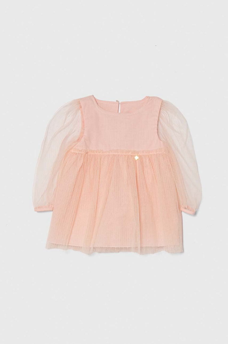 Jamiks sukienka bawełniana dziecięca kolor różowy mini rozkloszowana