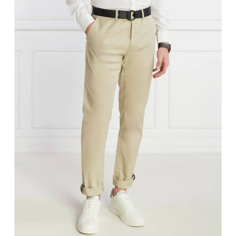 Calvin Klein Spodnie chino + pasek MODERN TWILL | Slim Fit