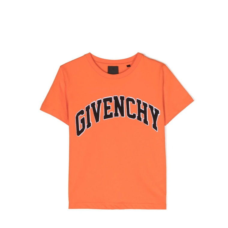 Pomarańczowa Bawełniana Koszulka Chłopięca z Jerseyu Givenchy