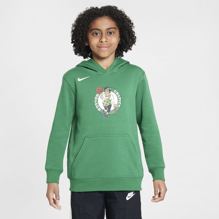 Dzianinowa bluza z kapturem dla dużych dzieci Nike NBA Boston Celtics Club - Zieleń