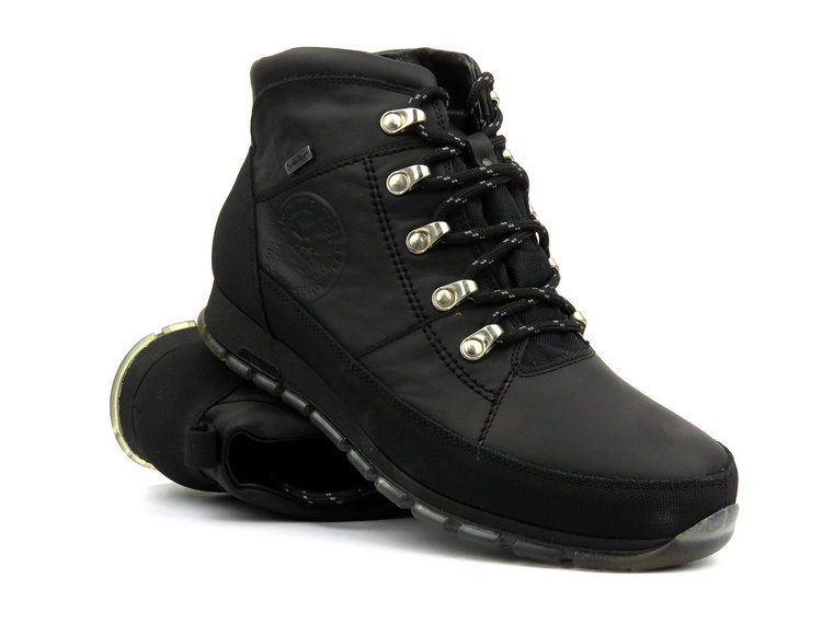 Trzewiki, buty męskie trekkingowe NIK 0518, czarne