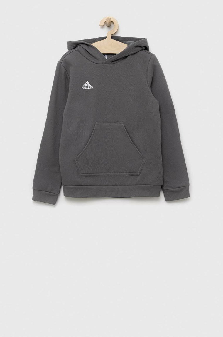 adidas Performance bluza dziecięca ENT22 HOODY Y kolor szary z kapturem gładka