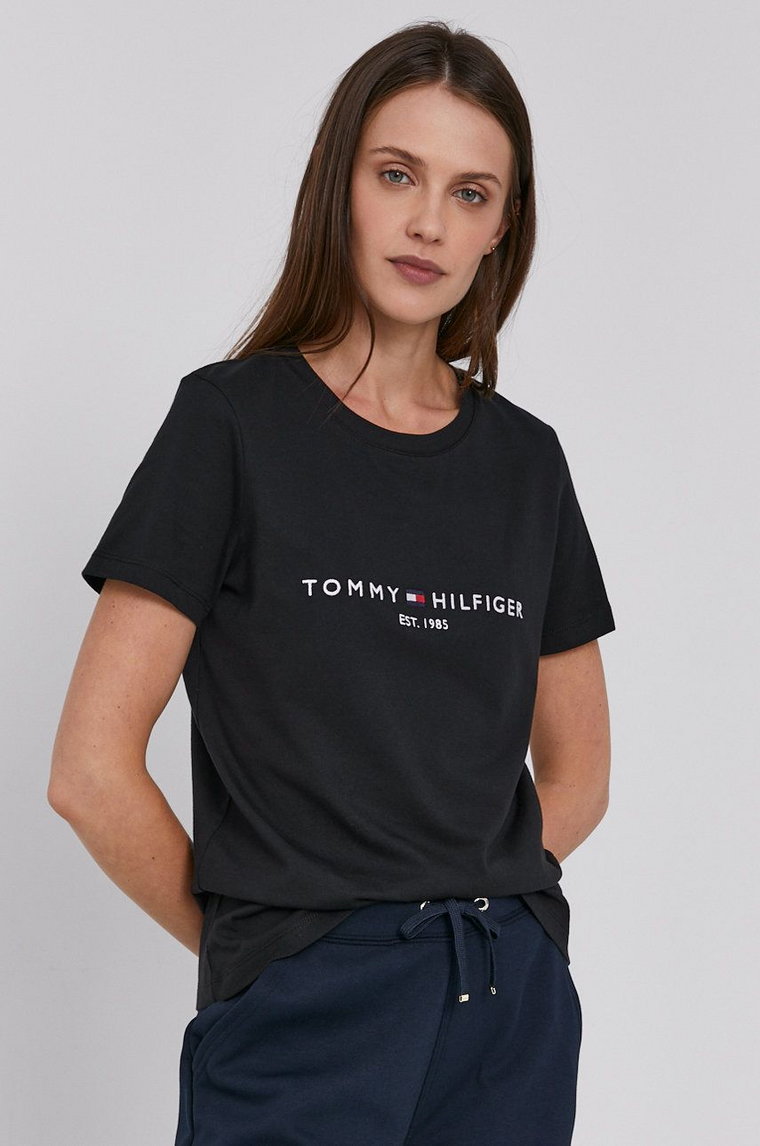 Tommy Hilfiger t-shirt bawełniany kolor czarny WW0WW31999
