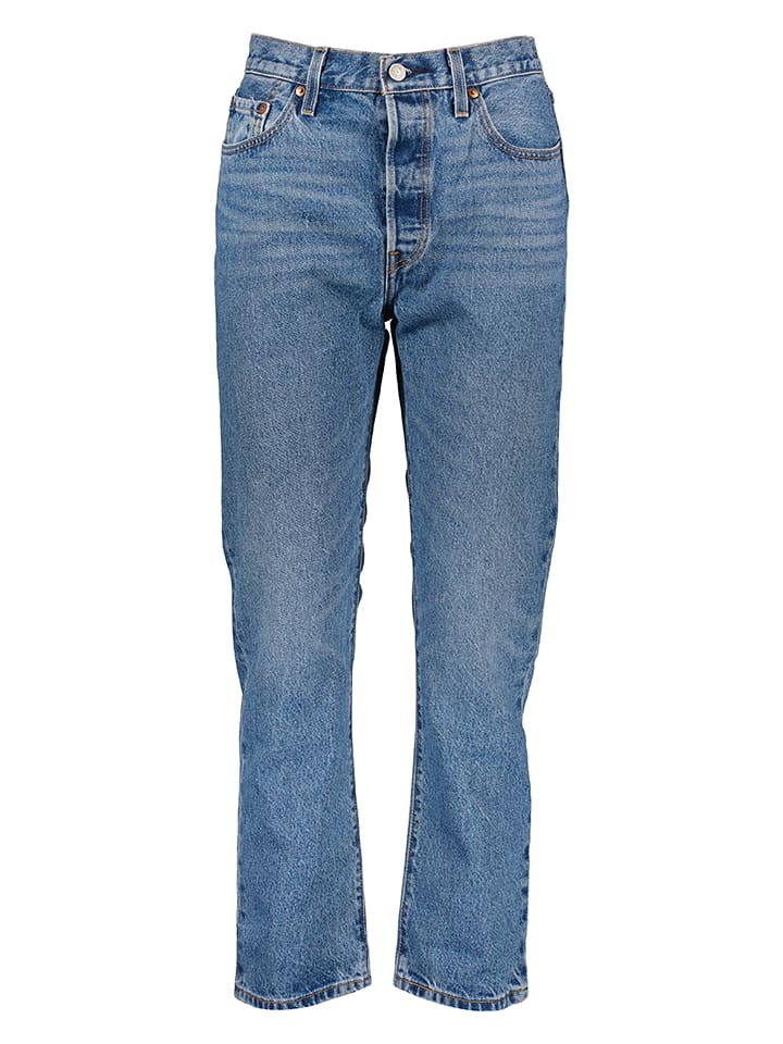 Levis Dżinsy "501 Crop" - Regular fit - w kolorze niebieskim