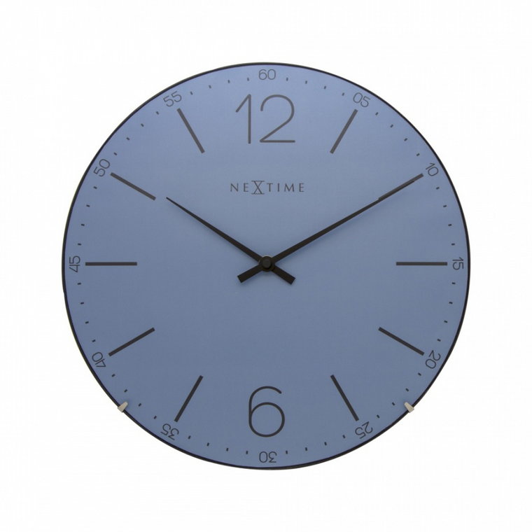 Zegar ścienny 35 cm Nextime Index Dome niebieski kod: 3159 BL