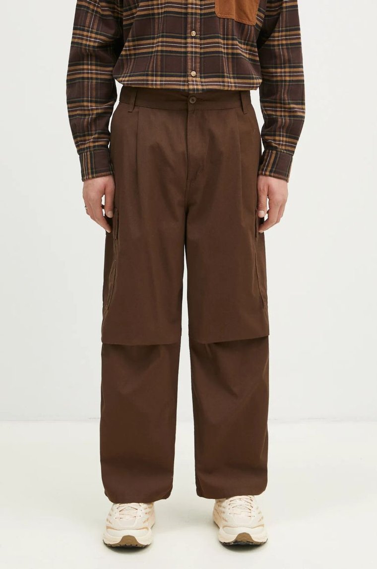 Carhartt WIP spodnie bawełniane Cole Cargo Pant kolor brązowy proste I030477.2LS02