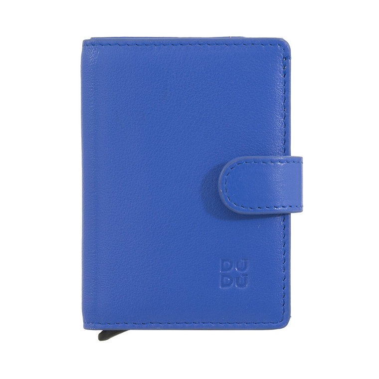 Męskie etui na karty kredytowe DUDU z zatrzaskiem, skórzany miniwallet z blokadą RFID, automatyczny podręczny portfel na karty i banknoty