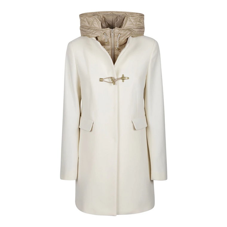 Toggle Coat w Bianco Lana Fay