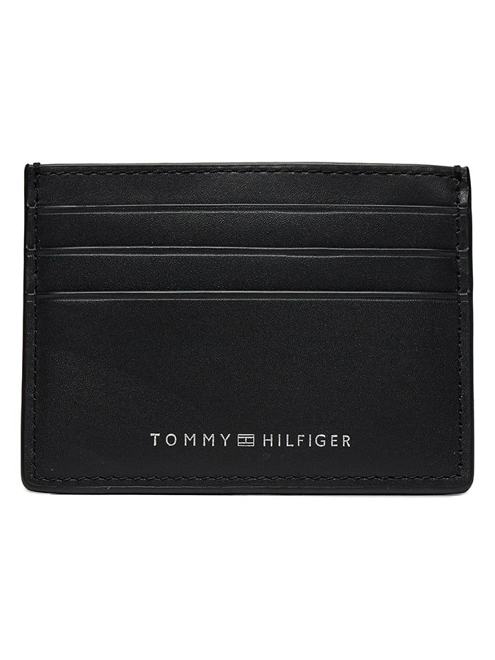 Tommy Hilfiger Skórzane etui w kolorze czarnym na karty - 10 x 8 x 0,50 cm