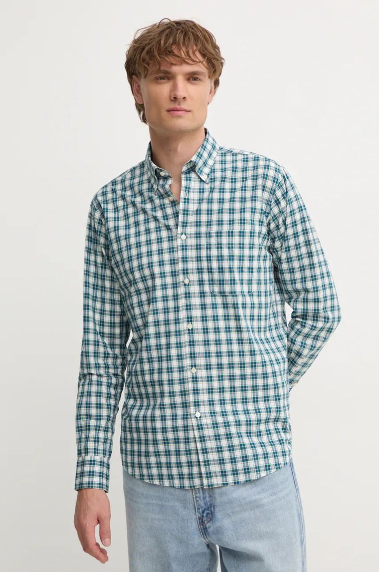 United Colors of Benetton koszula bawełniana męska regular z kołnierzykiem button-down 52MCUQ04B