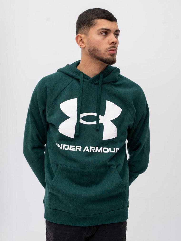 Bluza Z Kapturem Under Armour Rival Fleece Big Logo Ciemna Zielona