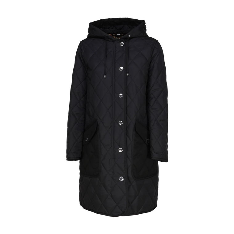 Czarny Trenchcoat z Kapturem Burberry