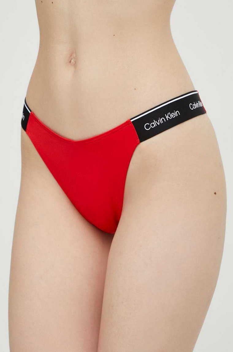 Calvin Klein figi kąpielowe kolor czerwony