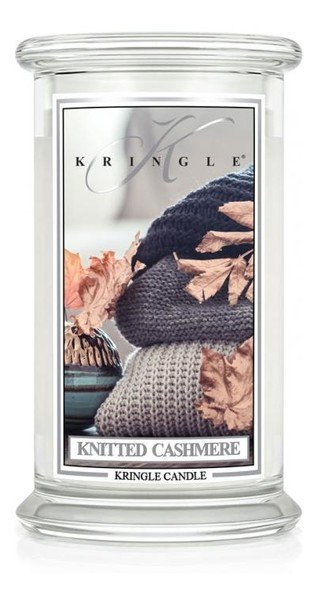 Kringle Candle Duża Świeca Zapachowa Z Dwoma Knotami Knitted Cashmere 623G