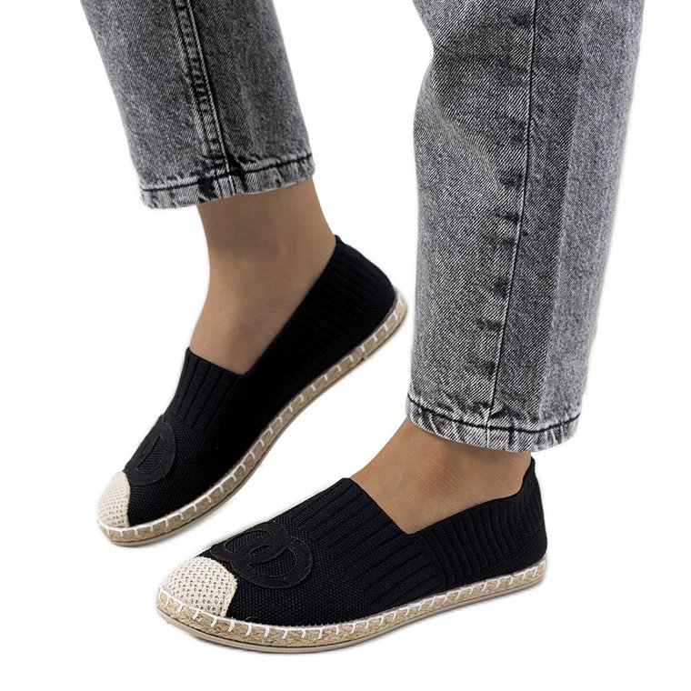 Czarne espadryle damskie Dean