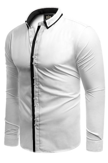 Koszula męska długi rękaw rl19 - biały