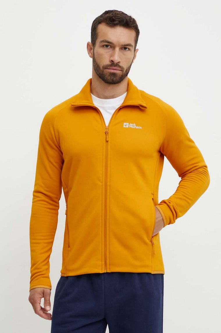 Jack Wolfskin bluza sportowa Baiselberg kolor pomarańczowy gładka