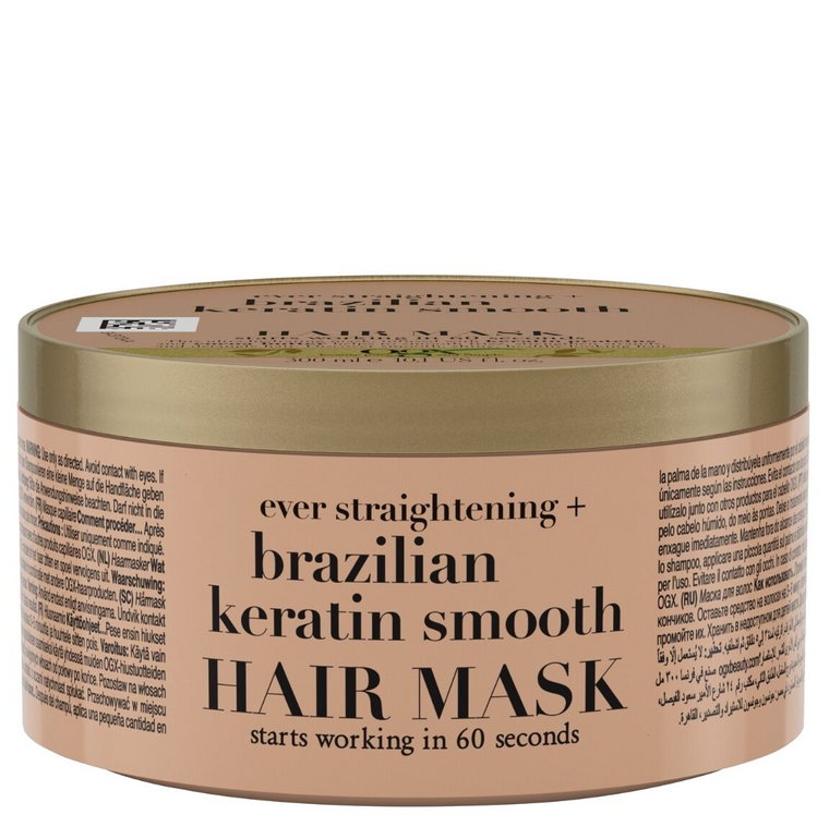 OGX Brazilian Keratin Smooth - Maska do włosów z brazylijką keratyną 385 ml