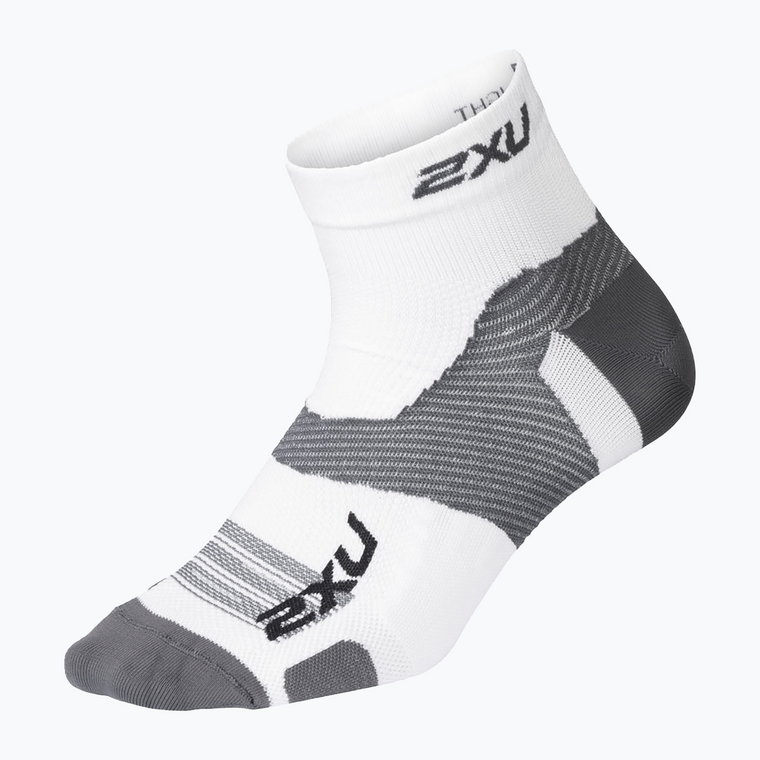 Skarpety do biegania 2XU Vectr Ultralight 1/4 Crew white/grey