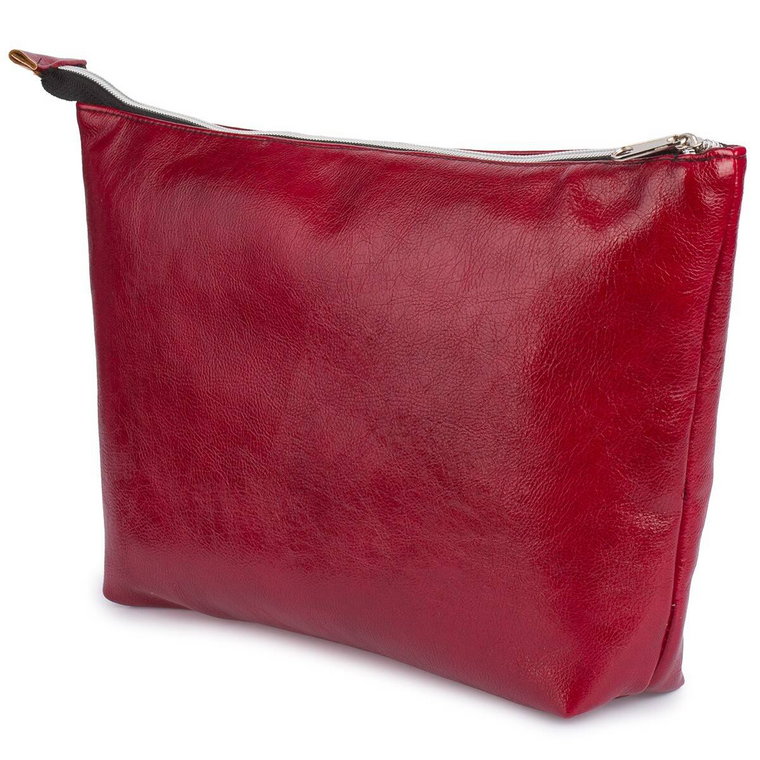 Kosmetyczka podróżna organizer do torby duża pojemna saszetka czerwona czerwony