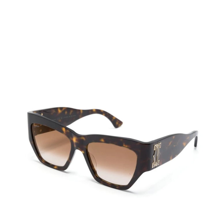 Brązowe/Hawana okulary przeciwsłoneczne, wszechstronne i stylowe Cartier