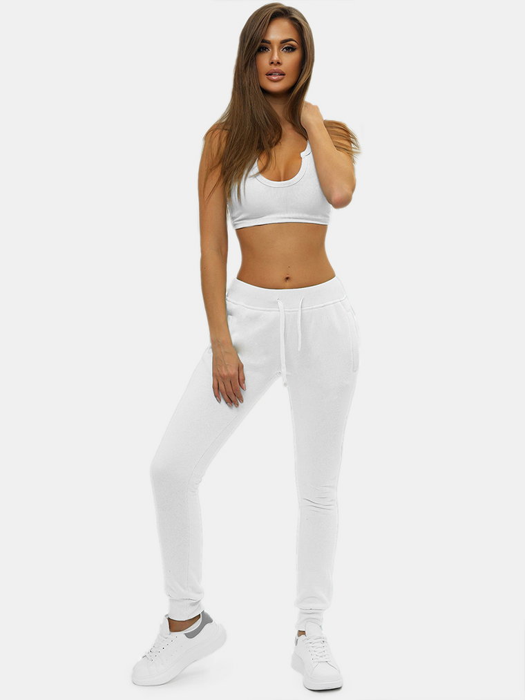 Spodnie dresowe damskie białe OZONEE JS/CK01Z