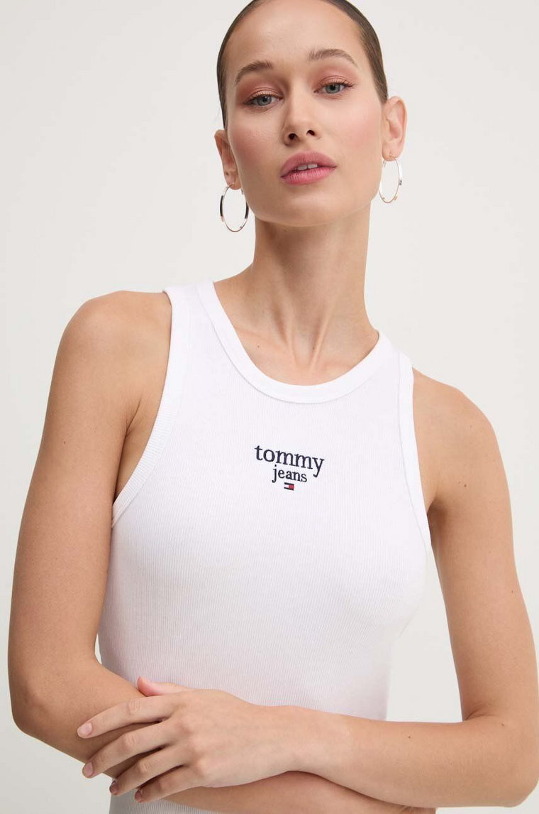 Tommy Jeans top damski kolor biały DW0DW18408